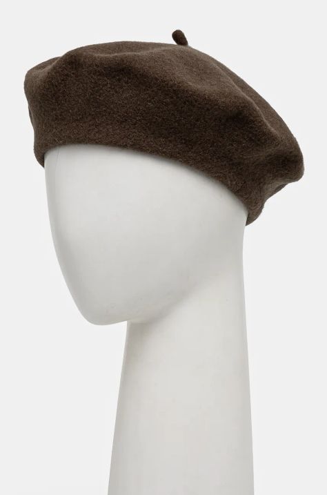 Sisley beret wełniany kolor zielony wełniany 6GCVW41A4