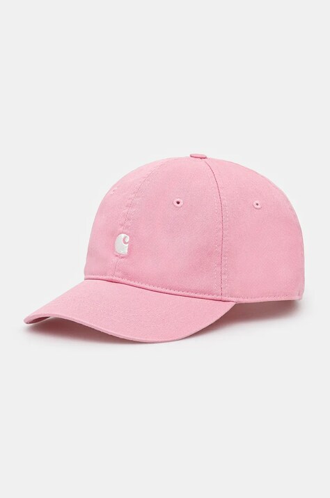 Pamučna kapa sa šiltom Carhartt WIP Madison Logo Cap boja: ružičasta, bez uzorka, I023750.2E5XX