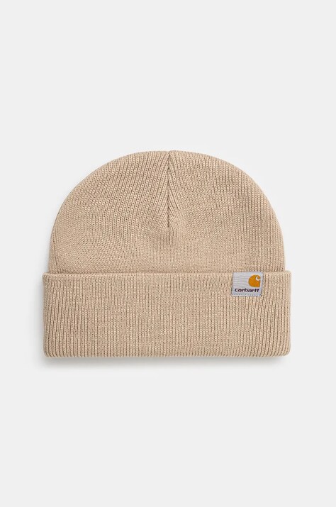 Шапка Carhartt WIP Stratus Hat Low цвет бежевый  I025741.G1XX