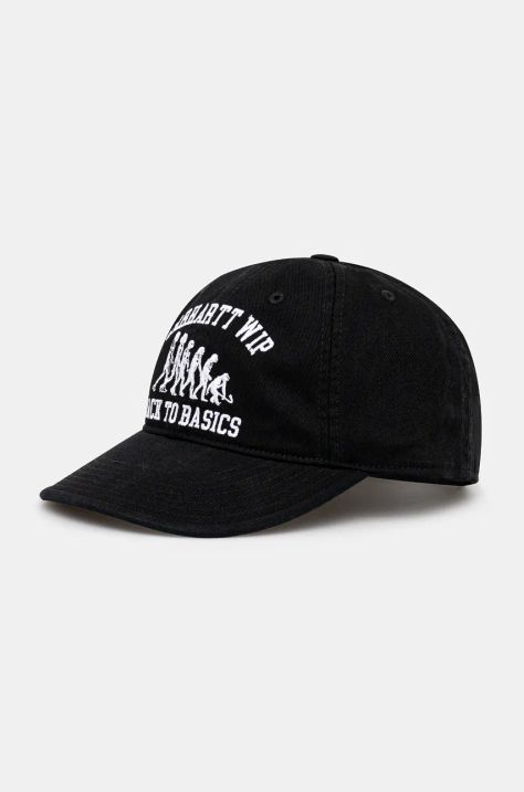 Βαμβακερό καπέλο του μπέιζμπολ Carhartt WIP Basics Cap χρώμα: μαύρο, I033903.0D2XX