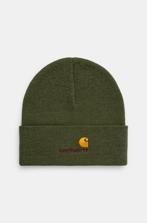 Шапка Carhartt WIP American Script Beanie колір зелений  I034235.2BRXX