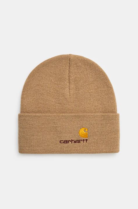 Шапка Carhartt WIP American Script Beanie цвет зелёный  I034235.2FSXX