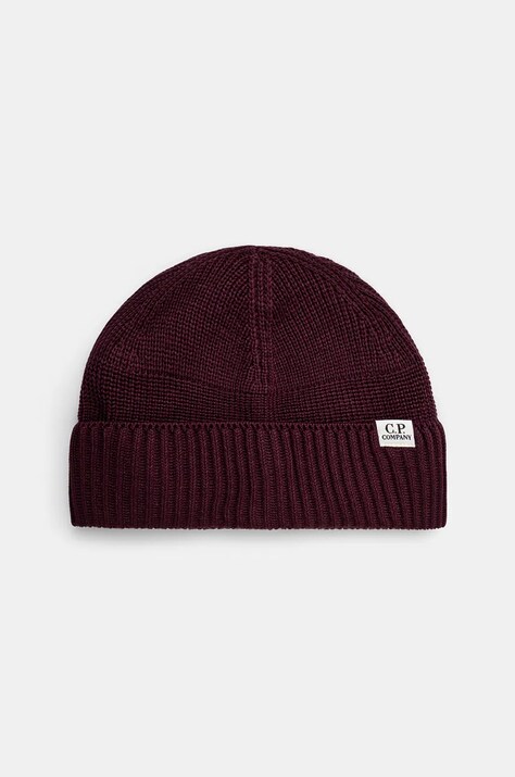 C.P. Company căciulă Knit Cap In Re-Wool culoarea violet, neted, 17CMAC293A006595A