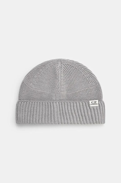 Шапка C.P. Company Knit Cap In Re-Wool колір сірий однотонна 17CMAC293A006595A