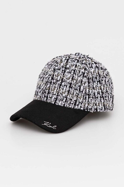 Шапка с примесью шерсти Karl Lagerfeld цвет чёрный 246W3409