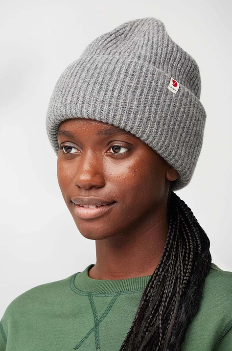 Vlnená čiapka Fjallraven Heavy Beanie šedá farba, z hrubej pleteniny, vlnená, F12100006.020