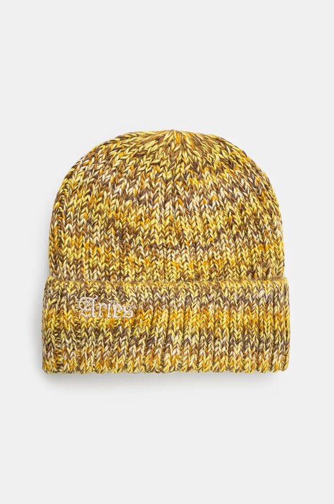 Шапка з домішкою вовни Aries Rib Knit Space Dye Beanie колір зелений з товстого трикотажу AR9001502