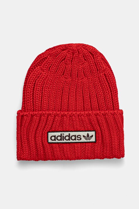 Bombažna kapa adidas Originals rdeča barva, IY4620