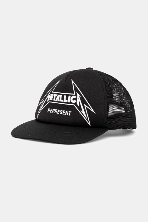 Kšiltovka Represent Metallica Cap černá barva, s potiskem, MLM802.01