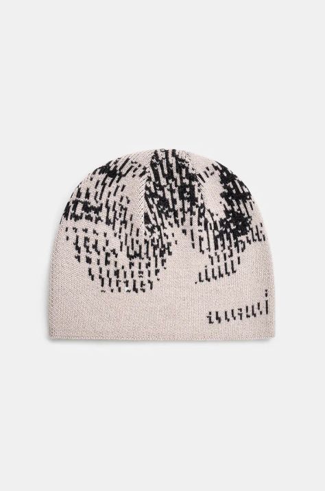 Вовняна шапка A-COLD-WALL* Annex Beanie колір бежевий з тонкого трикотажу вовна ACWUA205