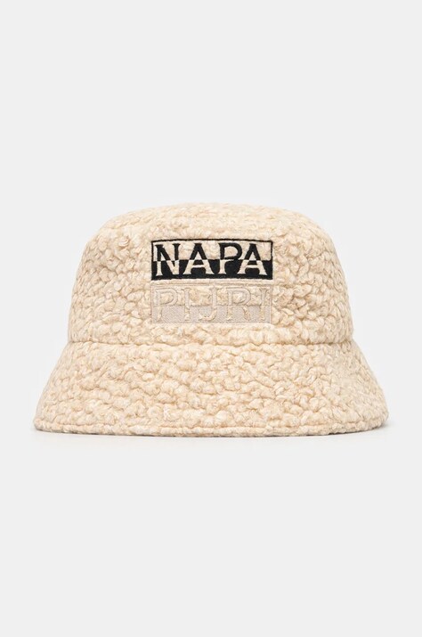 Napapijri palarie din amestec de lana F-Tosh Cap culoarea bej, NP0A4I84N1J1