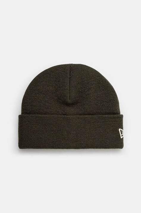 Шапка з домішкою вовни New Era SHORT CUFF KNIT колір зелений  60565450
