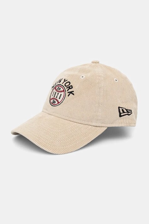 Кепка New Era CORD 9TWENTY® колір бежевий з аплікацією 60565322