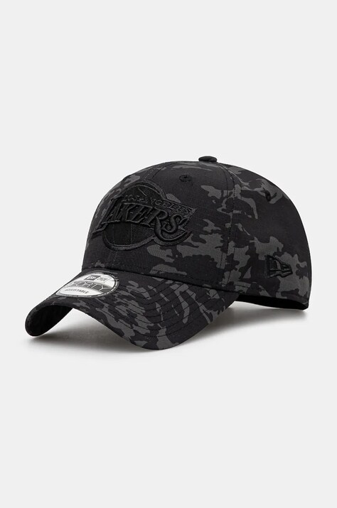 New Era berretto da baseball TONAL CAMO AOP 9FORTY LOS ANGELES LAKERS colore nero 60565359