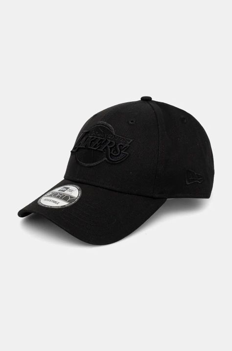 New Era șapcă de baseball din bumbac LEAGUE ESSENTIAL 9TWENTY® LOS ANGELES LAKERS culoarea negru, cu imprimeu, 60471482