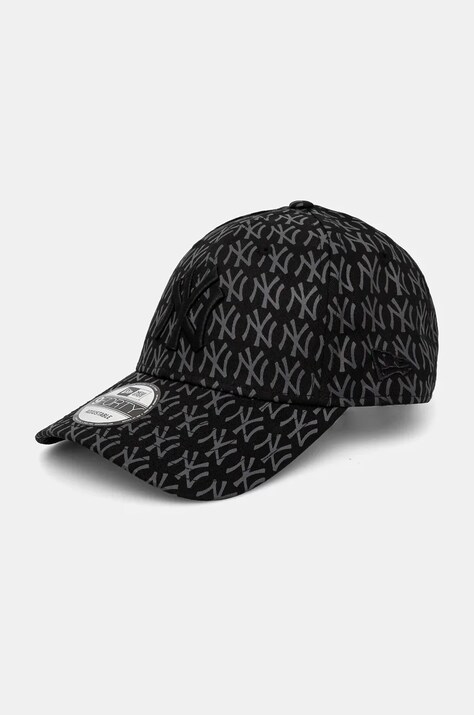 Бавовняна бейсболка New Era TEAM MONOGRAM 9FORTY® NEW YORK YANKEES колір чорний візерунок 60565357