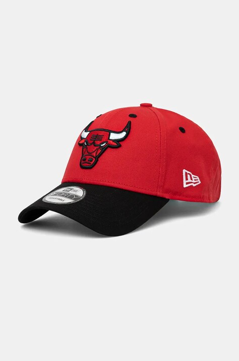 Бавовняна бейсболка New Era NBA SIDE PATCH 9FORTY® CHICAGO BULLS колір червоний з аплікацією 60565137