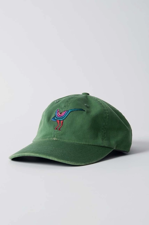 Bavlněná baseballová čepice by Parra Duck Attack 6 Panel Hat zelená barva, s aplikací, 52270