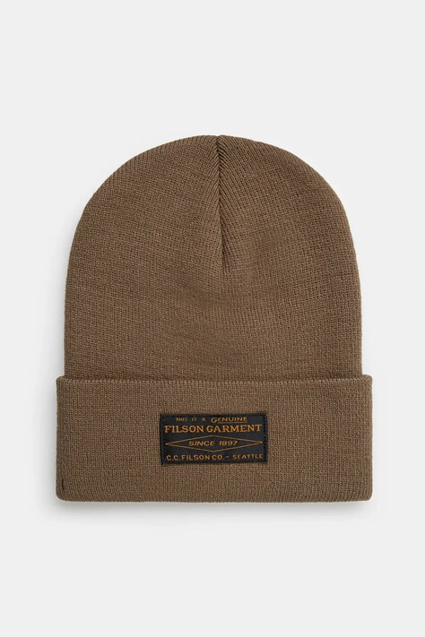 Шапка Filson Ballard Watch Cap колір зелений з товстого трикотажу FMACC0186