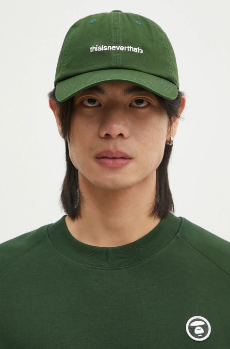 thisisneverthat șapcă de baseball din bumbac T-Logo Cap culoarea verde, cu imprimeu, TN243WHWBC01