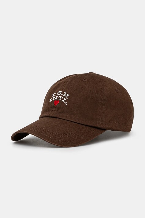 Хлопковая кепка thisisneverthat Heart Cap цвет коричневый с принтом TN243WHWBC08