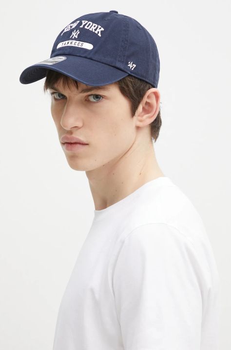 Sporty & Rich berretto da baseball in cotone League colore blu navy con applicazione AC060505635BL32