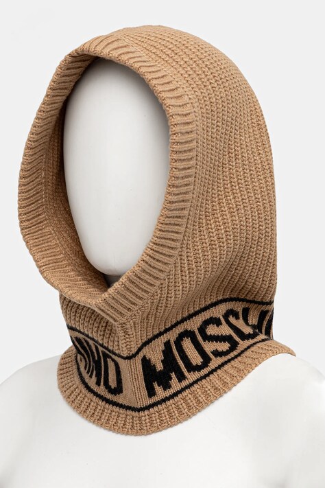 Вълнена балаклава Moschino в бежово M3136 65414