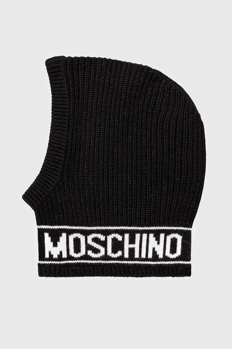 Moschino Kapucňa dámska s prímesou vlny čierna M3136 65414