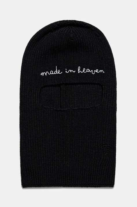 Fiorucci kominiarka wełniana Embroidered Balaklava kolor czarny U01FPAHA217KN05BK01