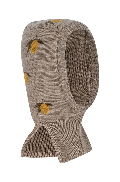 Konges Sløjd fular circular din lână pentru copii BELOU LEMON KNIT BALACLAVA culoarea gri, KS101426
