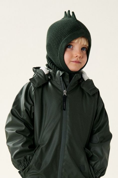 Детская шапка Liewood Hanibal Dino Balaclava цвет зелёный LW18116