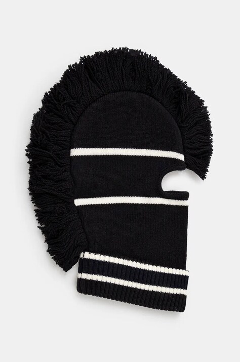 AMBUSH masca Fringe Knit Balaclava culoarea negru, BMLC001F24KNI0011031