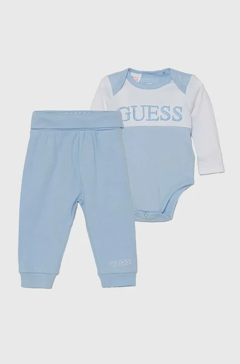 Бебешки памучен комплект Guess в синьо H4YW02 KA6W4
