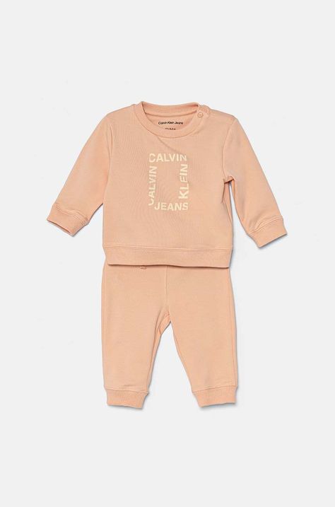Βρεφική φόρμα Calvin Klein Jeans χρώμα: πορτοκαλί, IN0IN00213