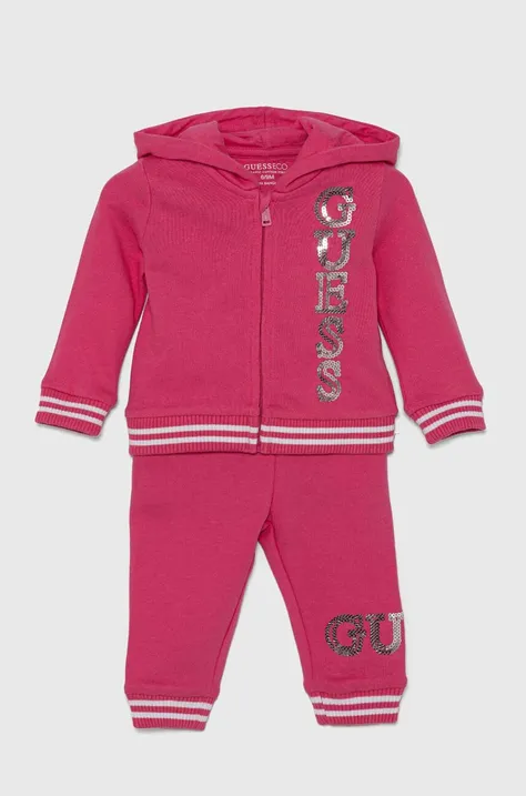 Бебешки памучен спортен комплект Guess в розово A4YG00 KA6R4