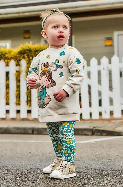 Mayoral komplet dziecięcy - bluzka, legginsy i opaska kolor turkusowy 2711
