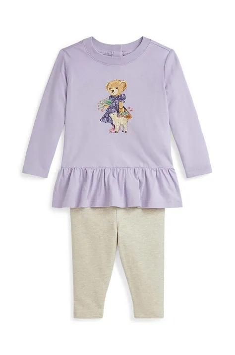 Tepláková súprava pre bábätká Polo Ralph Lauren fialová farba, 310952350001