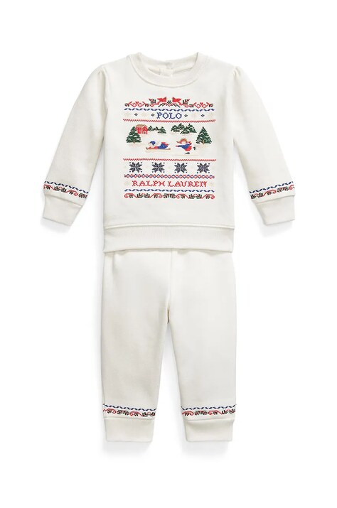 Polo Ralph Lauren trening bebelusi culoarea alb, 310953250001