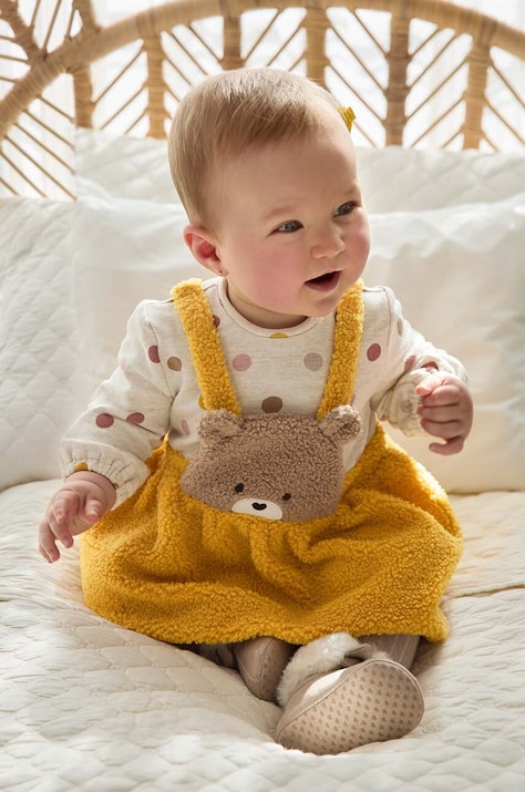 Mayoral Newborn compleu bebe culoarea galben, 2881
