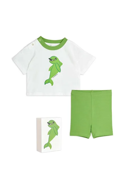 Комплект для немовлят Mini Rodini Dolphin колір зелений