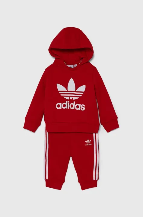 adidas Originals dres niemowlęcy HOODIE SET kolor czerwony IX5163