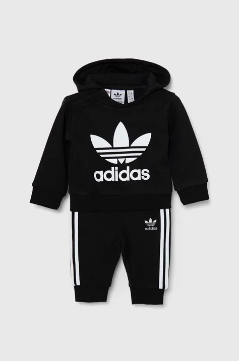 adidas Originals dres dziecięcy HOODIE SET kolor czarny IX5165