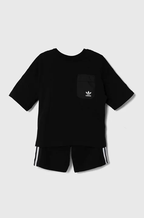 Детски комплект adidas Originals SHORT TEE SET в черно IY4817