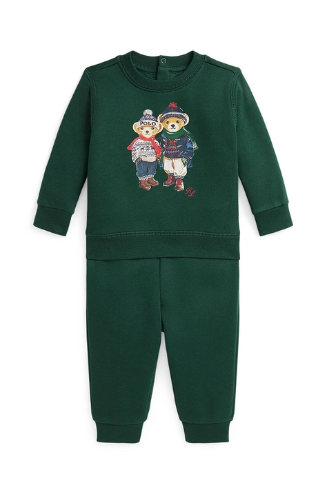 Polo Ralph Lauren set tuta da ginnastica per bambini colore verde 320957717001