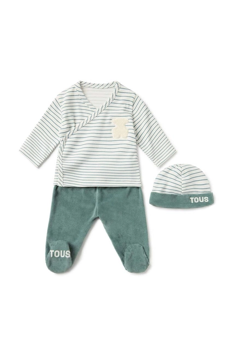 Tous completo in cotone neonato/a Classic colore verde Classic.2102