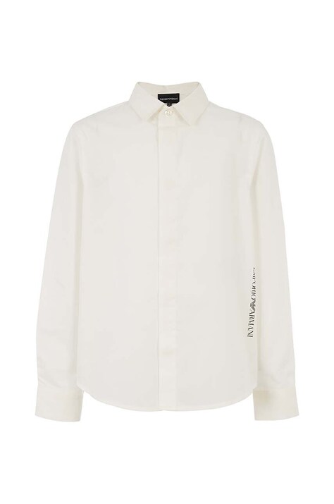 Emporio Armani camasa de bumbac pentru copii culoarea bej, 6D4CJB 4N8QZ