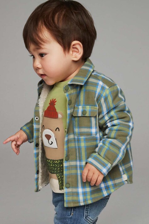 Хлопковая рубашка для младенцев Mayoral цвет зелёный 2187