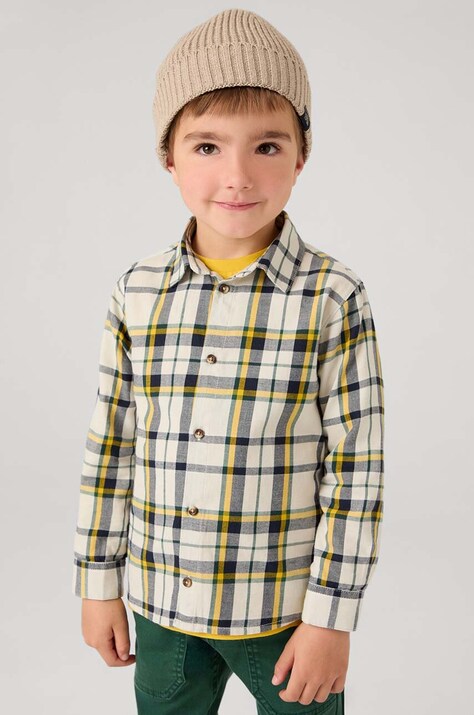 Детская хлопковая рубашка Mayoral цвет жёлтый 4115