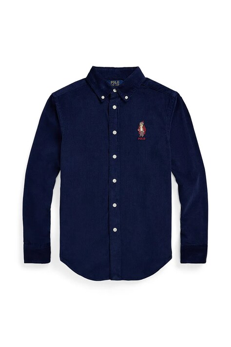 Дитяча бавовняна сорочка Polo Ralph Lauren колір синій 323878882003