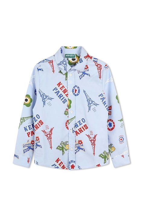 Детская хлопковая рубашка Kenzo Kids K60806